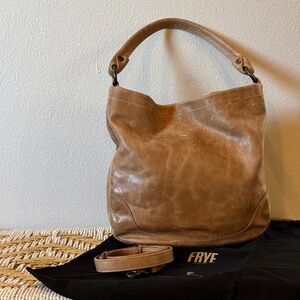Frye Melissa Hobo Bag Beige Leather